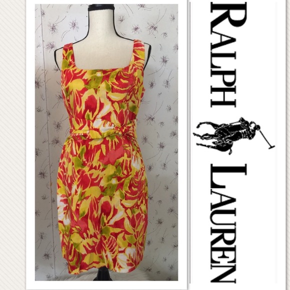 💥Tropical Print  Ralph Lauren Sheath Dress💥Sz 10 - Picture 1 of 7